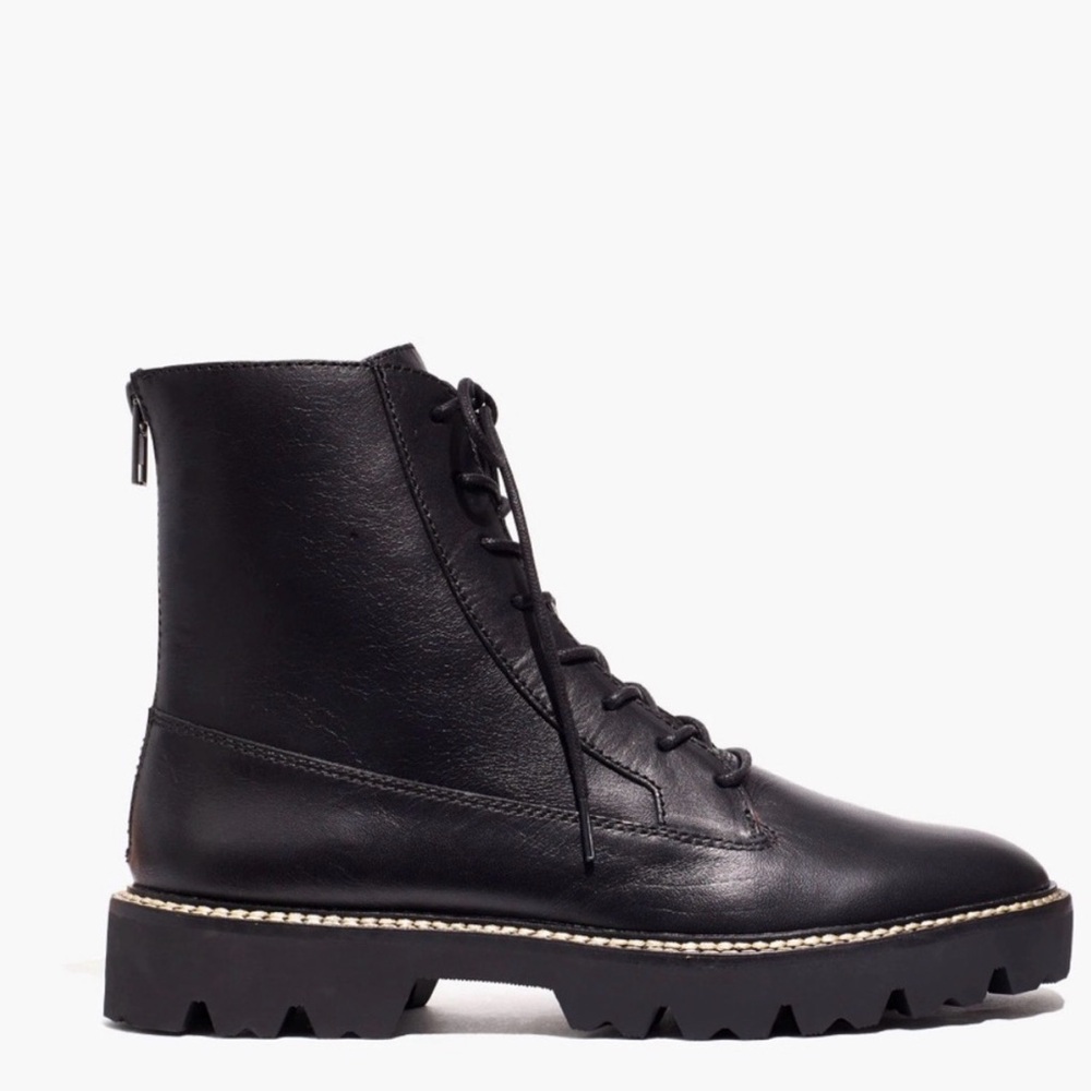 Madewell Black Lace Up Boots
